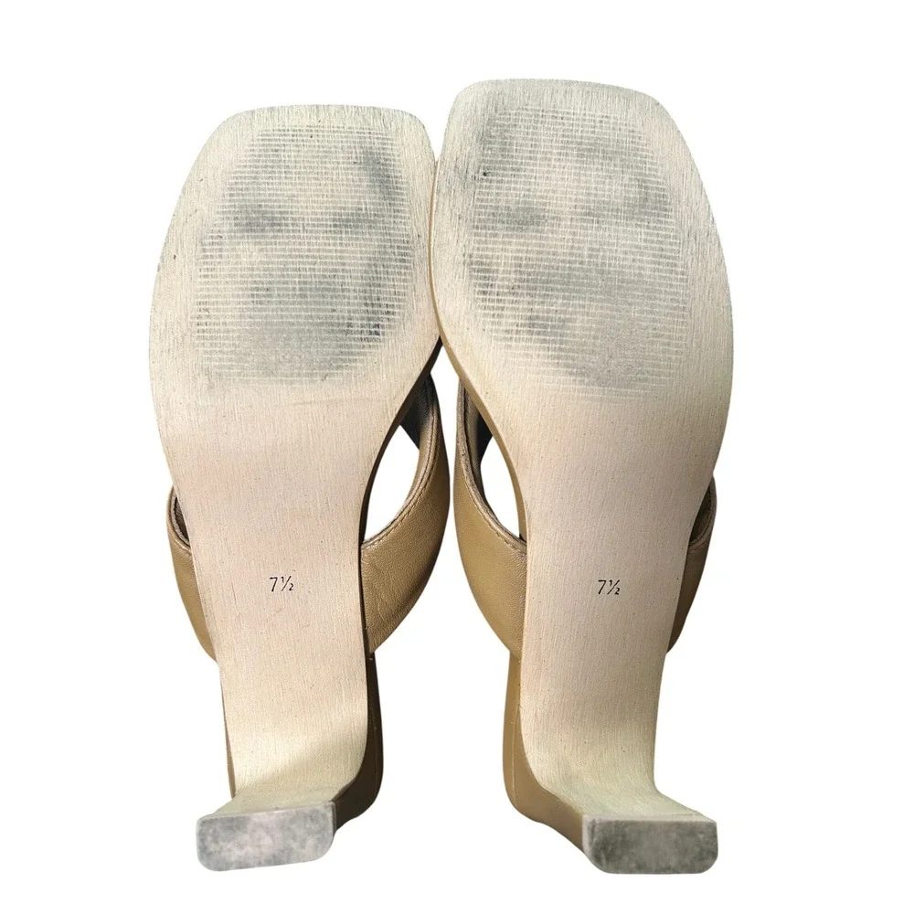 Seychelles Womens Tan Leather Square Toe Block Heel Sandals Size 7.5 - WD
